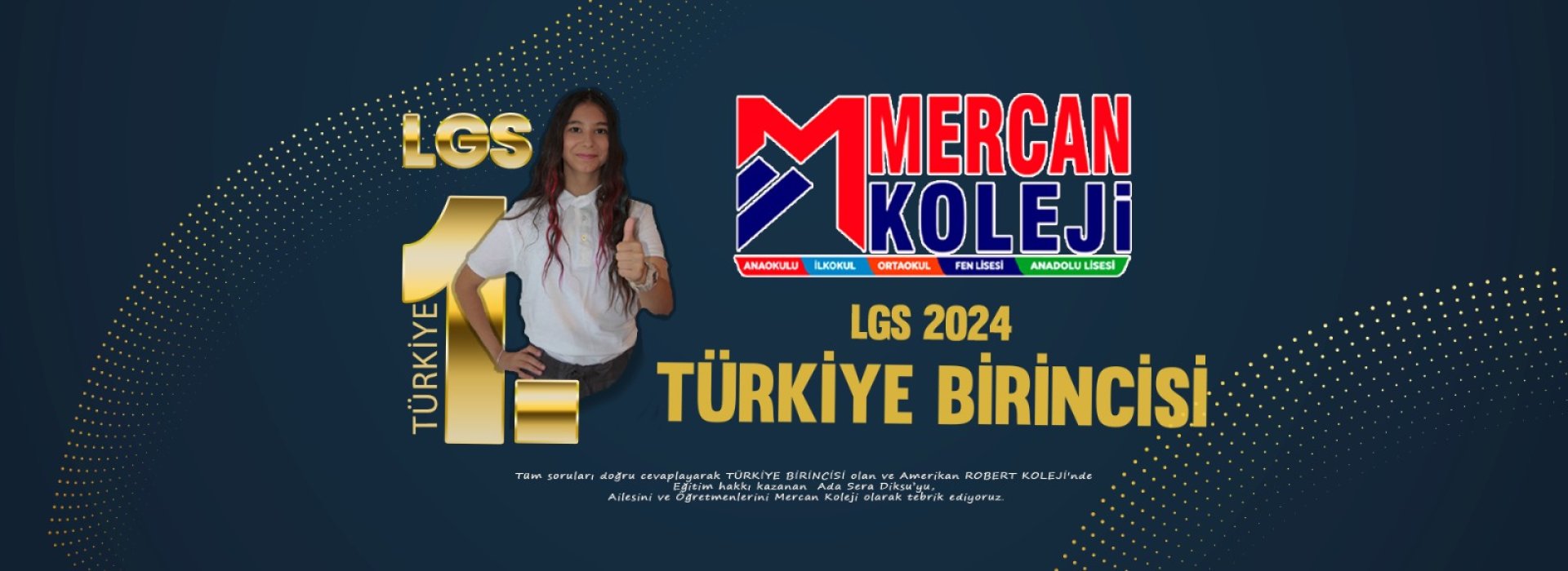 LGS 2024 Türkiye Birincisi. Malatya Mercan Koleji Malatya Özel Okul Kolej